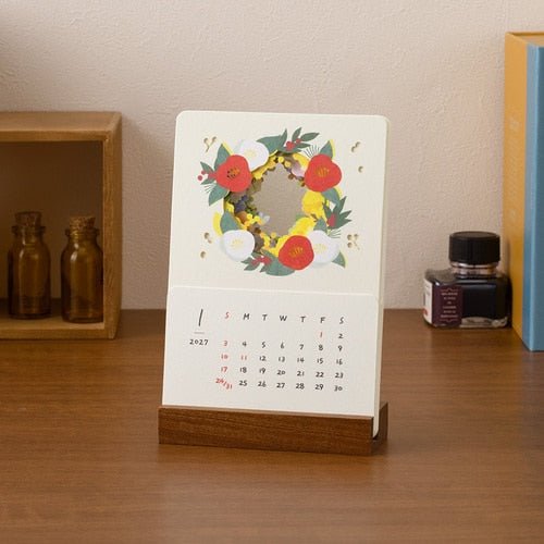 Seasons Peeping Desk Calendar 2027 / MIDORI - bungu