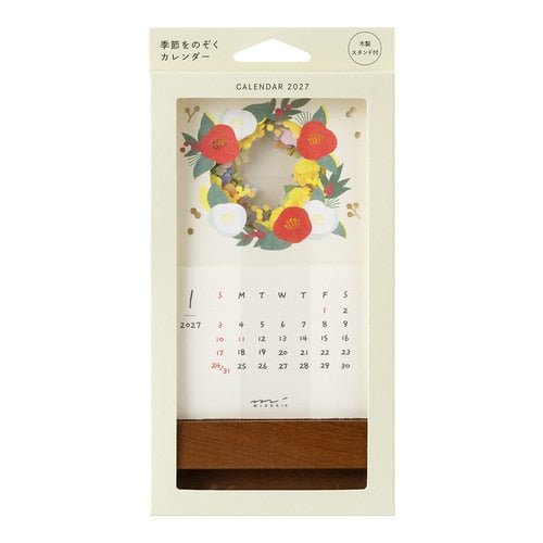Seasons Peeping Desk Calendar 2027 / MIDORI - bungu