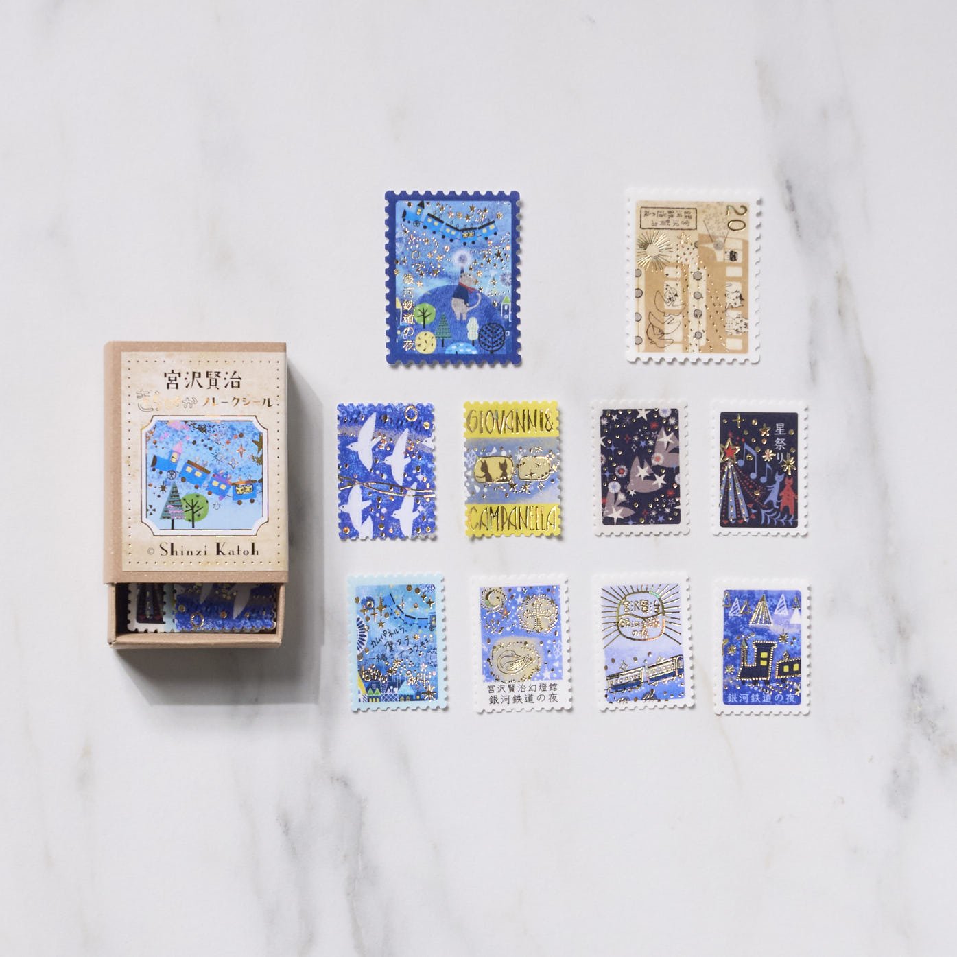 Shinzi Katoh Kirapika Flake Stickers - Kenji Miyazawa / Seal Do