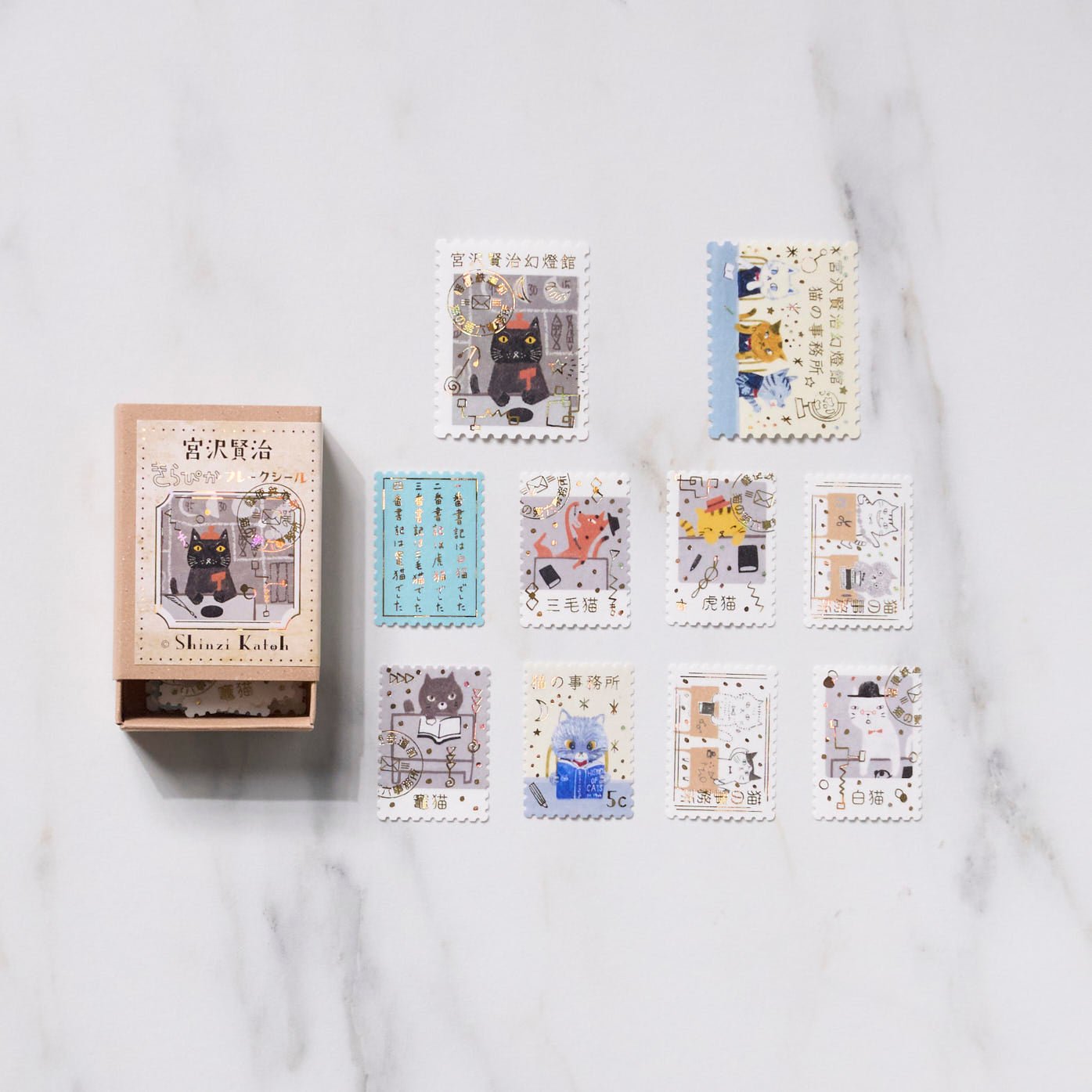 Shinzi Katoh Kirapika Flake Stickers - Kenji Miyazawa / Seal Do