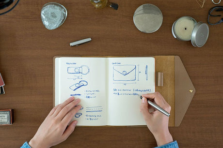 Sketch B6 Notebook & Planner Leather Cover / TOUCH & FLOW - bungu