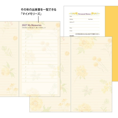 Country Time Floral Pocket Diary 2027 / MIDORI