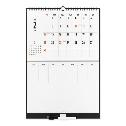 Whiteboard Calendar 2027 / MIDORI