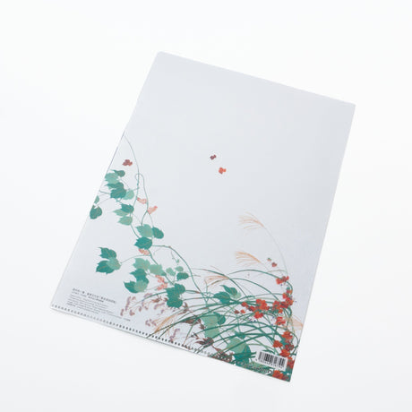 Summer and Autumn Grasses Folding Screen Silver Foil A4 Clear File / Benrido - bungu