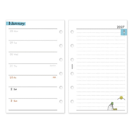 System Notebook Refill B7 2027 / MIDORI - bungu