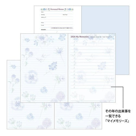 Takako Kuroiwa Country Time Floral Print Pocket Diary 2026 / Midori DESIGNPHIL - bungu
