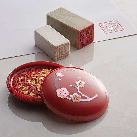 Takaoka Lacquerware Mother - of - Pearl Shachihata Stamp Pad / Shachihata - bungu