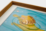 [Limited] Art Touch Kazuko Furuta A3 Art Poster with Teak Frame / TOUCH & FLOW