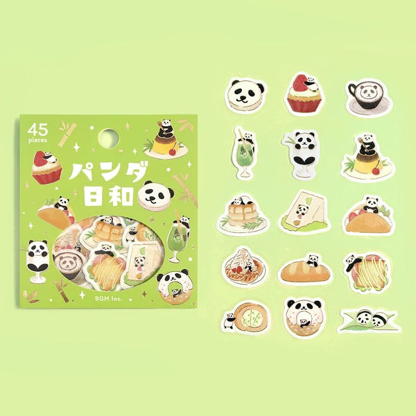 BGM Foil Stamping "Panda Biyori" Stickers / Background Music