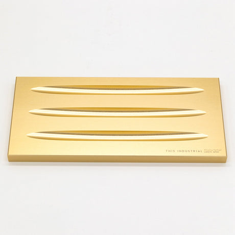 THIS INDUSTRIAL Attractive PenTray2 3 - Slot Aluminum Pen Tray / Luddite - bungu