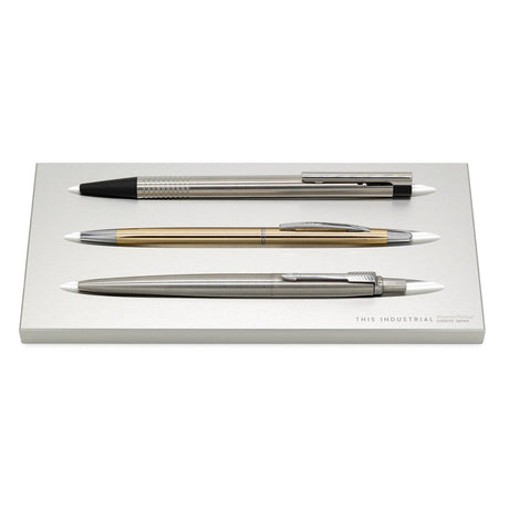 THIS INDUSTRIAL Attractive PenTray2 3 - Slot Aluminum Pen Tray / Luddite - bungu