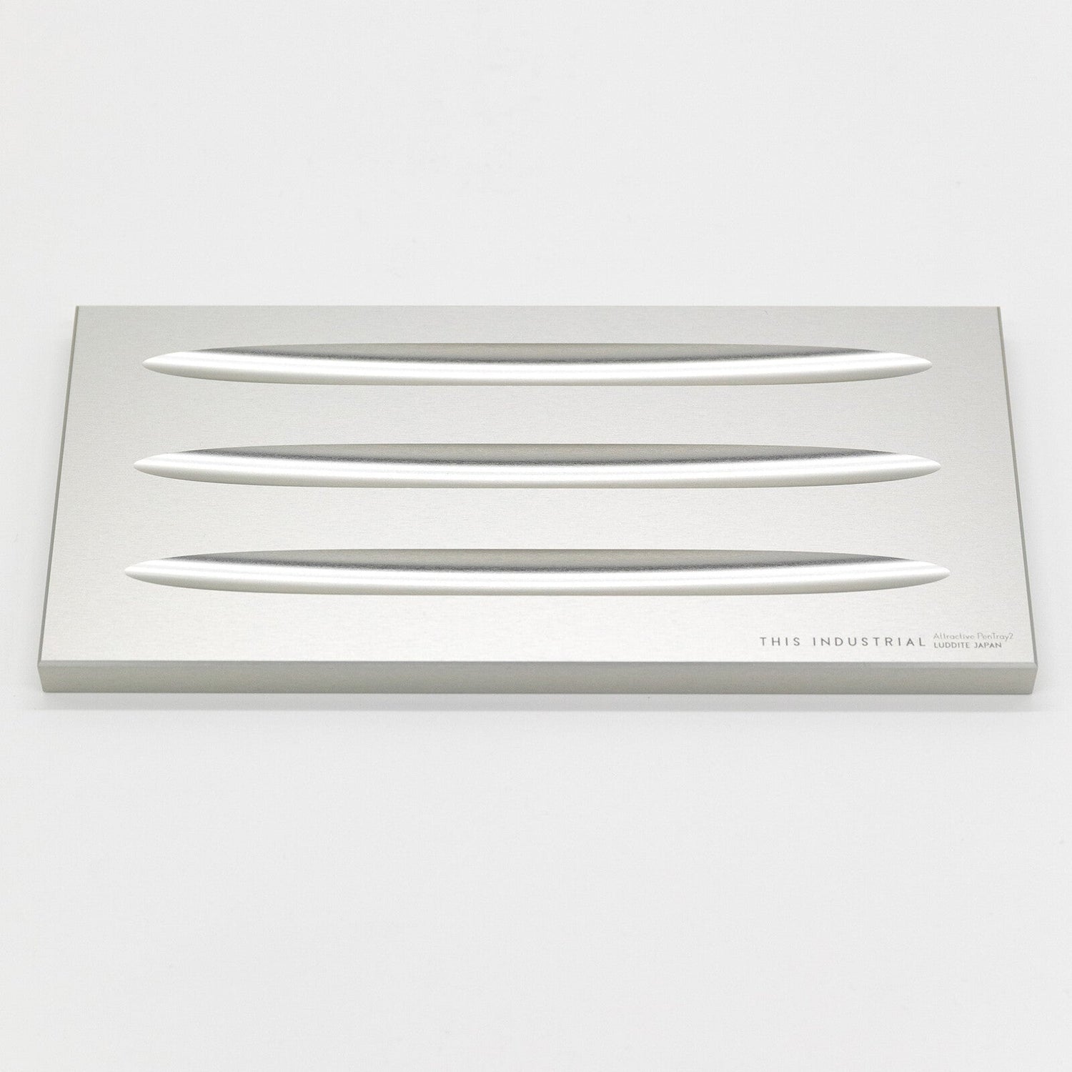 THIS INDUSTRIAL Attractive PenTray2 3 - Slot Aluminum Pen Tray / Luddite - bungu