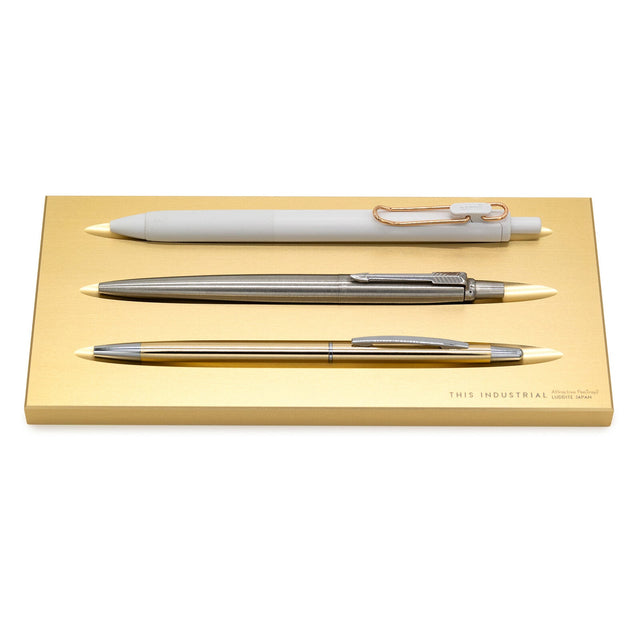 THIS INDUSTRIAL Attractive PenTray2 3 - Slot Aluminum Pen Tray / Luddite - bungu