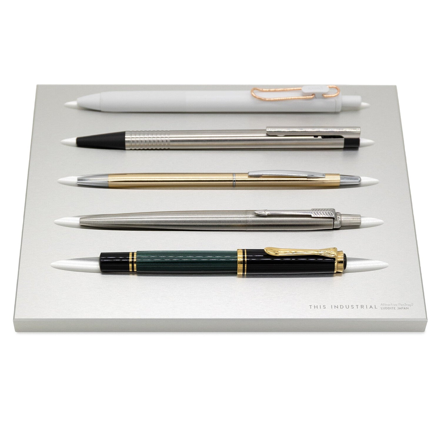 THIS INDUSTRIAL Attractive PenTray2 5 - Slot Aluminum Pen Tray / Luddite - bungu