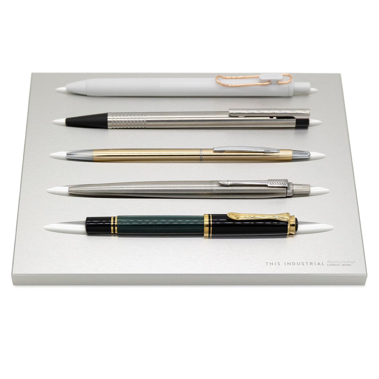 THIS INDUSTRIAL Attractive PenTray2 5 - Slot Aluminum Pen Tray / Luddite - bungu