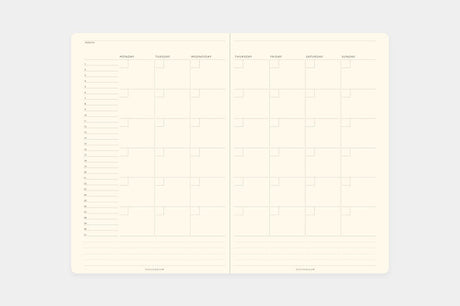 TODAY Monthly Free Diary B6 / Touch & Flow - bungu