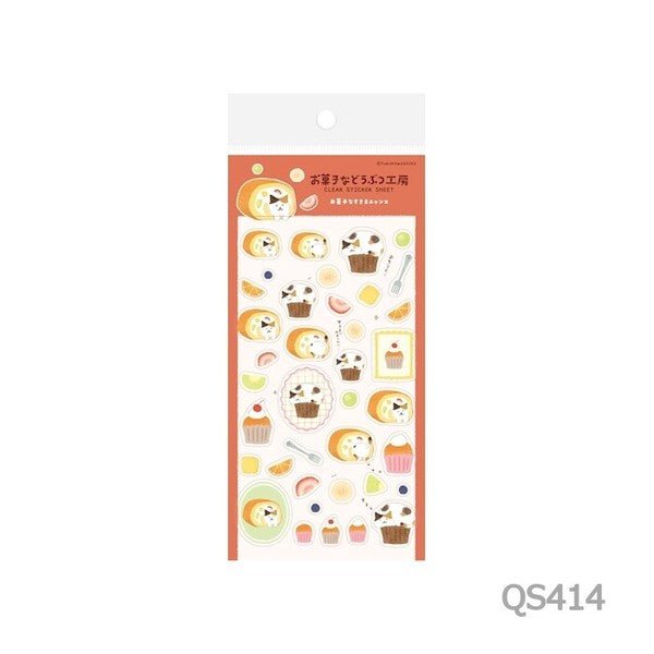 Transparent Sticker Sheet Okashi na Doubutsu Kobo / Furukawashiko - bungu