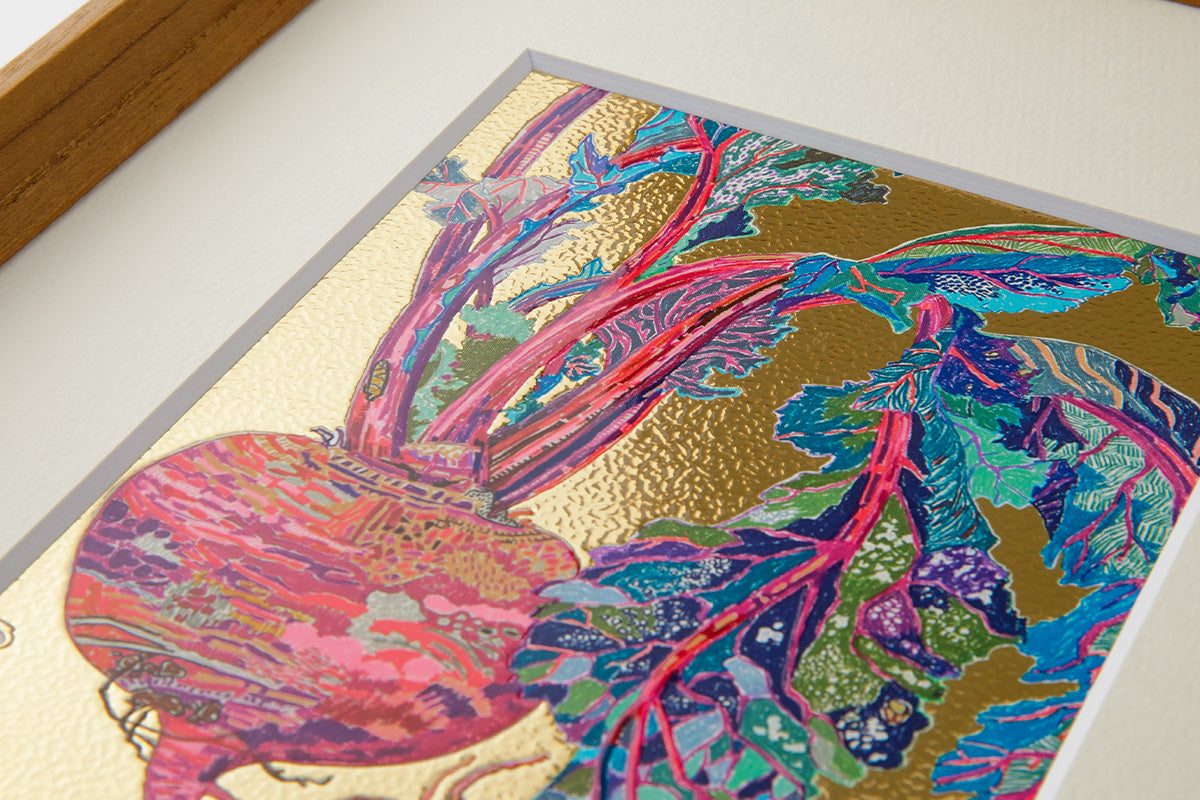 [Limited] Art Touch Yuko Kurihara A4 Art Poster with Teak Frame / TOUCH & FLOW
