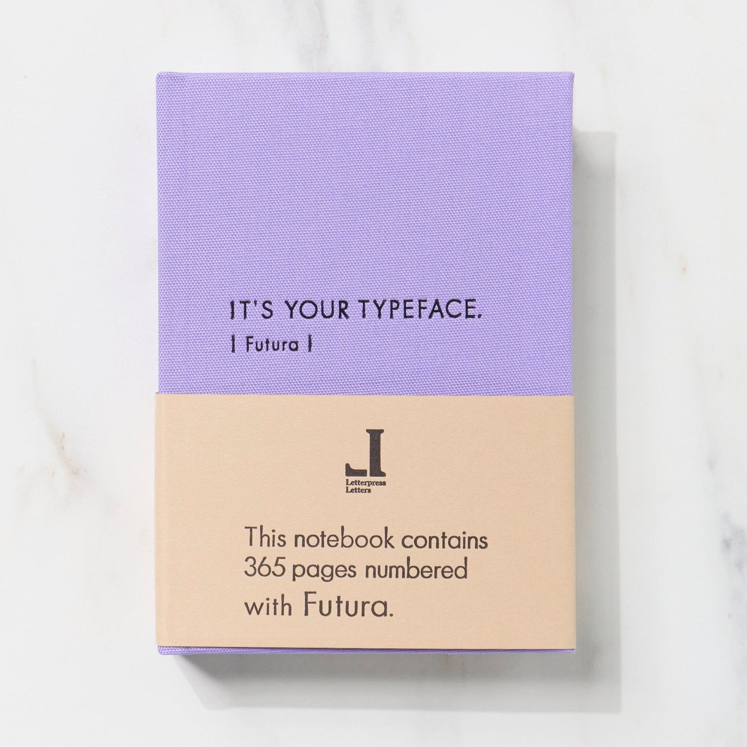 TYPEFACE NOTEBOOK A6 Size 365 Page Notebook - Futura / Letterpress Letters - bungu