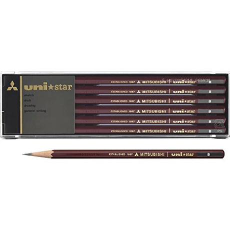 uni Star Wooden Pencil 1 Dozen Pack / uni Mitsubishi Pencil - bungu