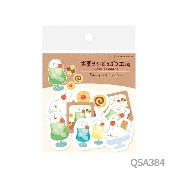 Washi Flake Stickers Okashi na Doubutsu Kobo / Furukawashiko - bungu