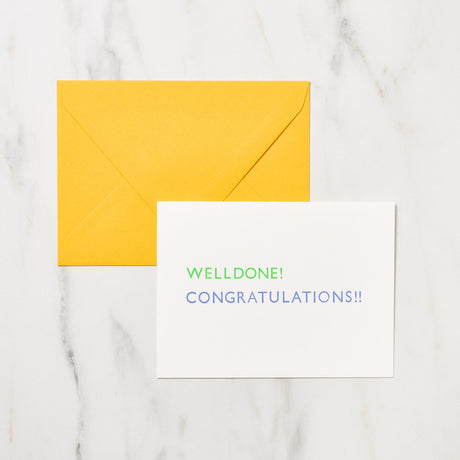 "Well Done! Congratulations!!" Greeting Cards / Letterpress Letters - bungu