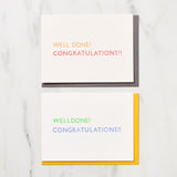 "Well Done! Congratulations!!" Greeting Cards / Letterpress Letters - bungu