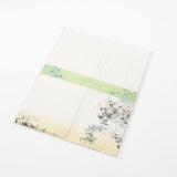 White Figured Satin Kimono with Autumn Grasses Letter Set / Benrido - bungu