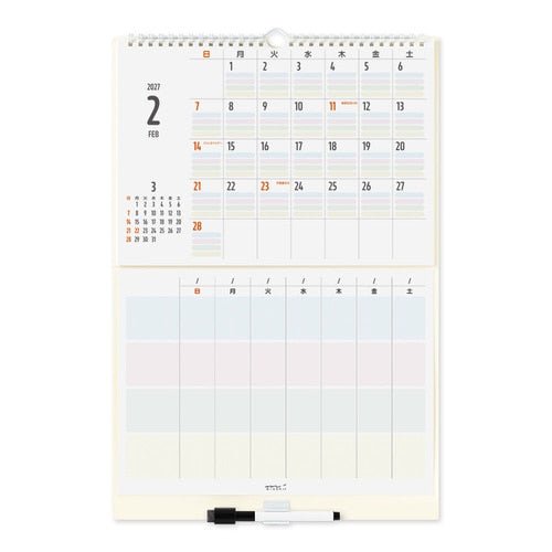 Whiteboard Calendar 2027 / MIDORI - bungu