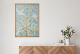 [Limited] Art Touch Kazuko Furuta Art Poster with Teak Frame / TOUCH & FLOW