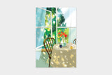Art Touch mint Floral Pattern Postcard / TOUCH & FLOW