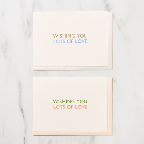 "Wishing You Lots of Love" Greeting Cards / Letterpress Letters - bungu