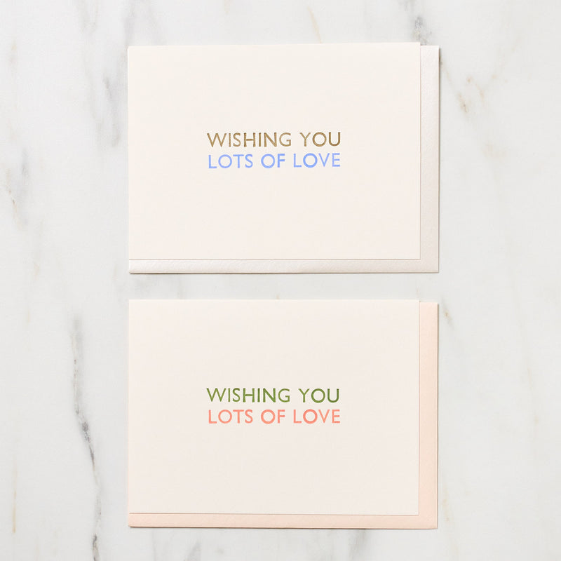 "Wishing You Lots of Love" Greeting Cards / Letterpress Letters - bungu
