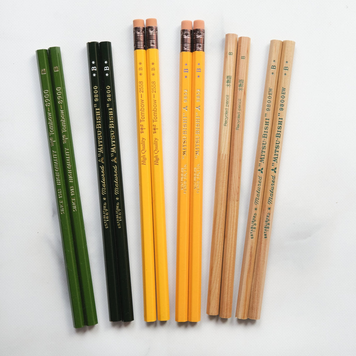 Wooden Pencil Variety Pack Tombow & Mitsubishi Pencils - bungu