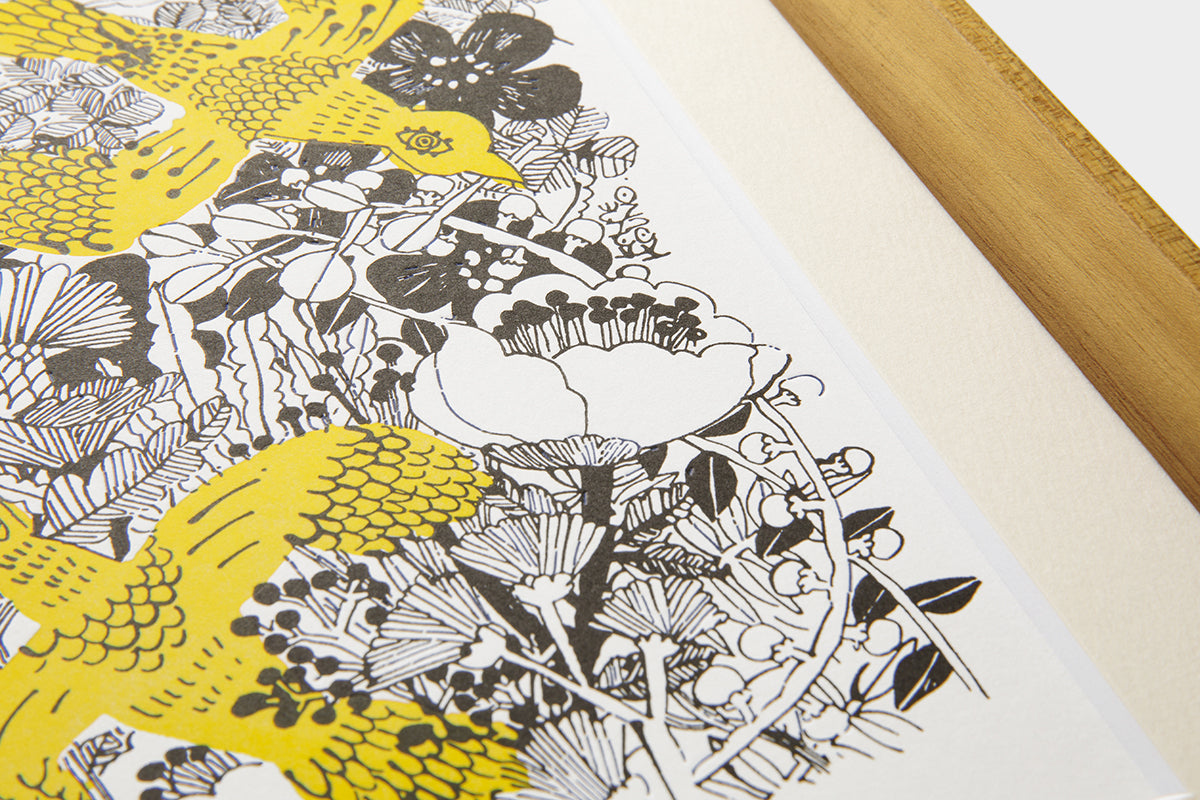[Limited] Art Touch Kanae Kouno A4 Art Poster with Teak Frame / TOUCH & FLOW