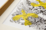 [Limited] Art Touch Kanae Kouno A4 Art Poster with Teak Frame / TOUCH & FLOW