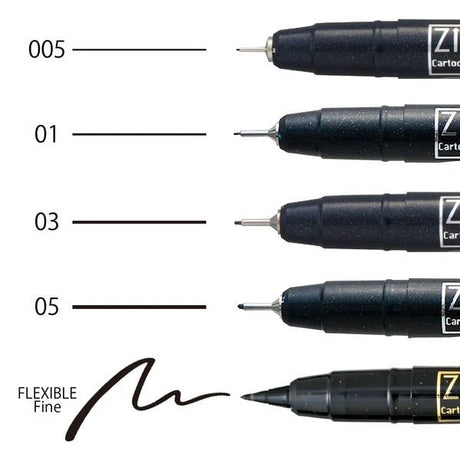 ZIG Cartoonist Managaka Pen 5 Piece Set / Kuretake - bungu