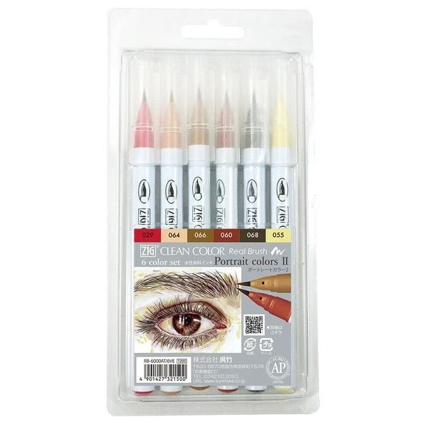 Kuretake ZIG Clean Color Real Brush Pen – Fude Brush With Washi Letter Paper – Made In Japan