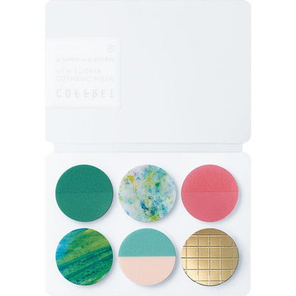 COFFRET Cosmetic Motif Film Stickers Circle / KING JIM - Forest Green 