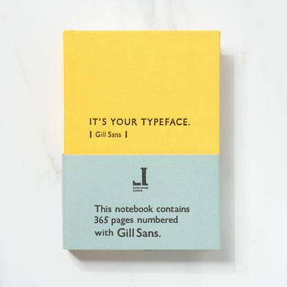 TYPEFACE NOTEBOOK A6 Size 365 Page Notebook - Gill Sans / Letterpress Letters