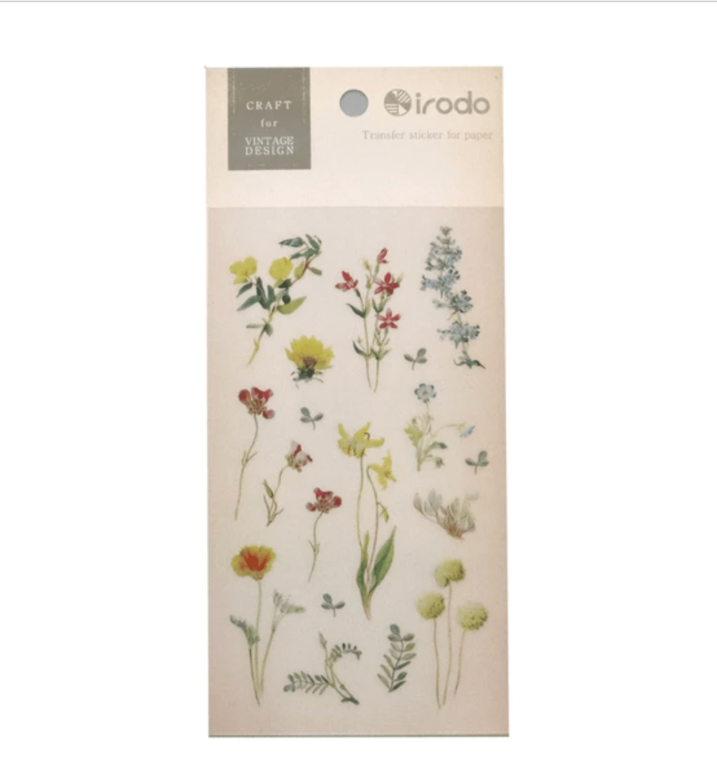 Fabric stickers of wildflowers