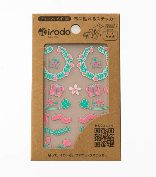 Fabric Sticker Bugs Pink / Green