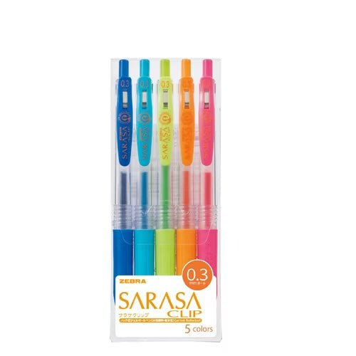 Sarasa Clip 0.3 Gel Ballpoint Pen 0.3mm 5 Color Set