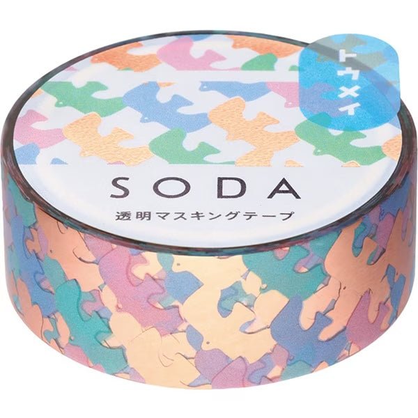 KINGJIM SODA Transparent Masking Tape Birds