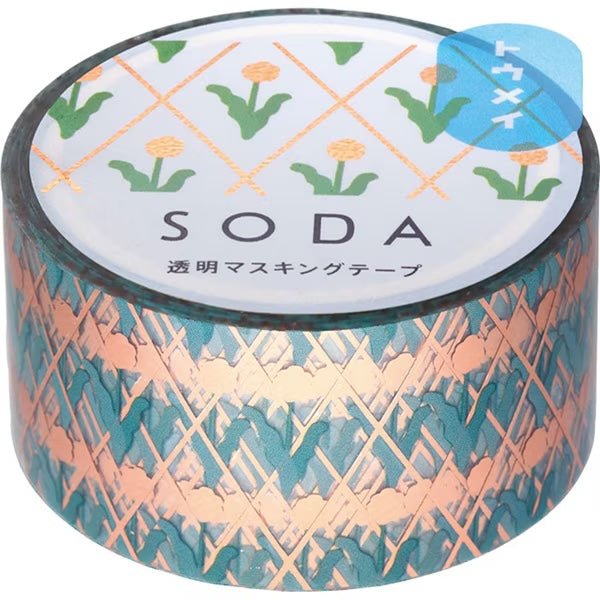 KINGJIM SODA Transparent Masking Tape Dandelions