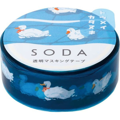 KINGJIM SODA Transparent Masking Tape Duck Lake