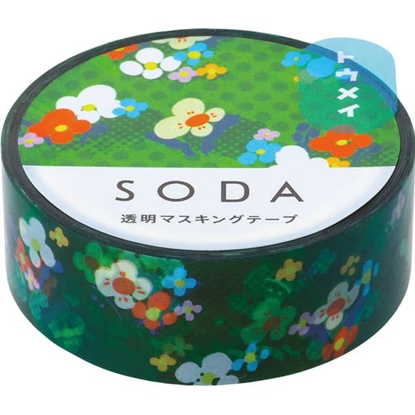 KINGJIM SODA Transparent Masking Tape Flower Field