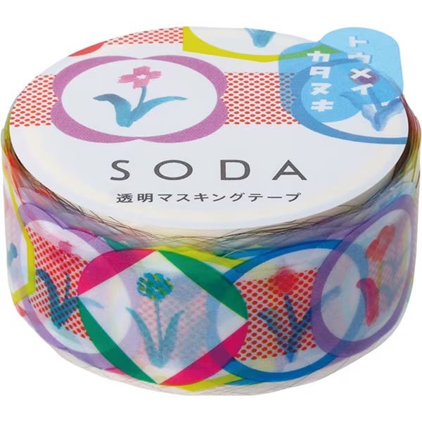 KINGJIM SODA Transparent Masking Tape Flower Patch