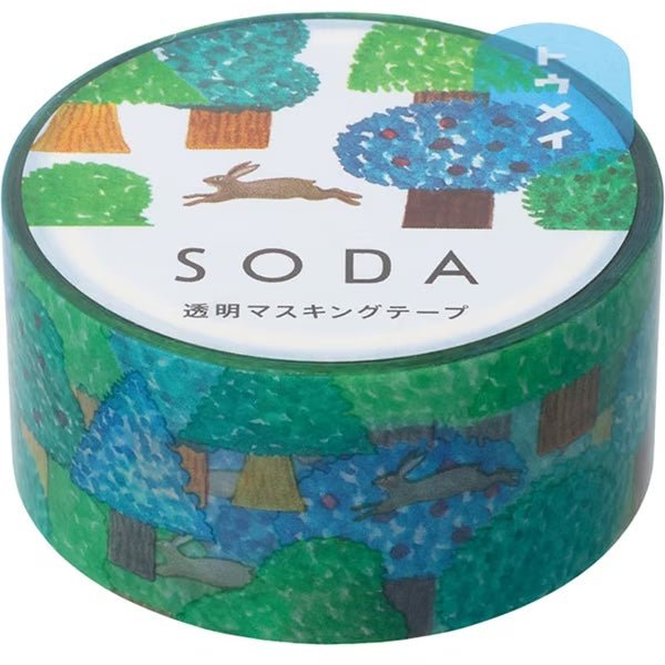 KINGJIM SODA Transparent Masking Tape Hare