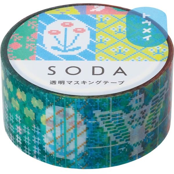 KINGJIM SODA Transparent Masking Tape Retro